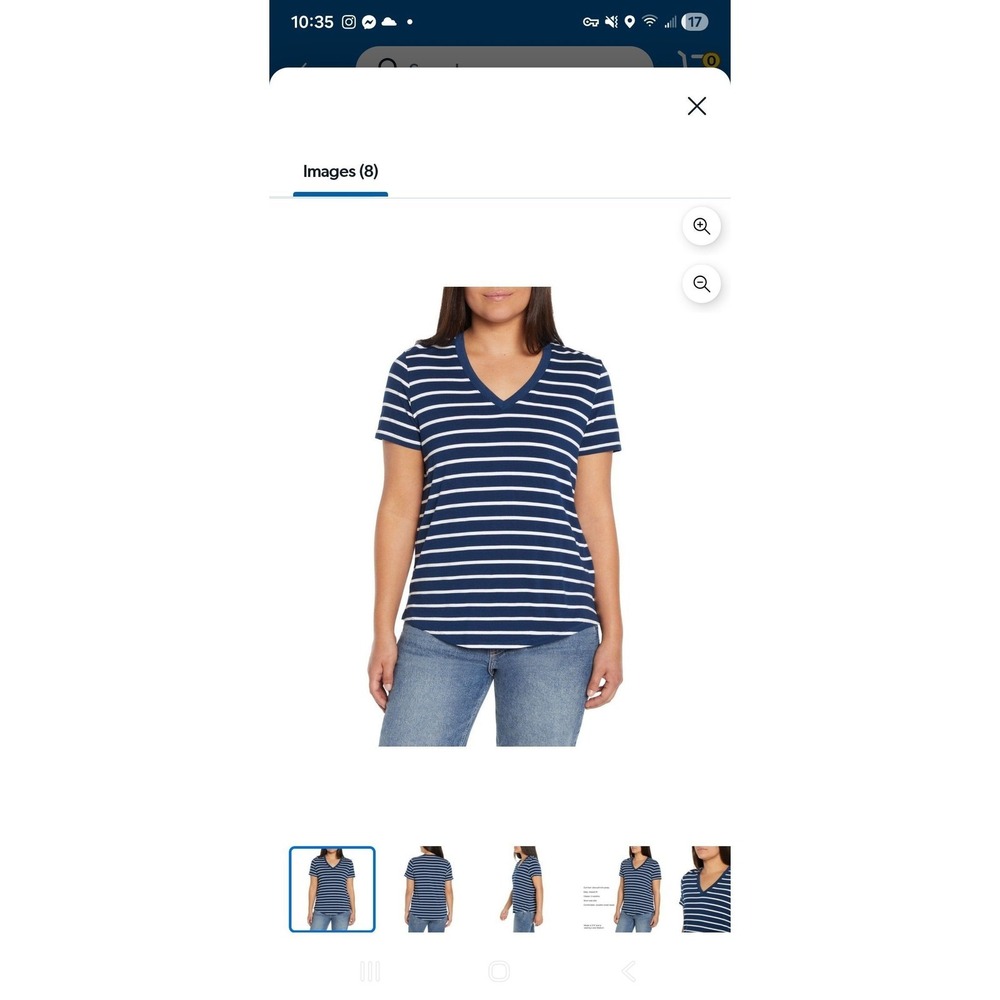 Gap navy stripe v neck
